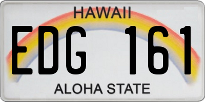 HI license plate EDG161