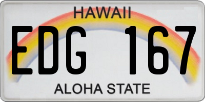 HI license plate EDG167