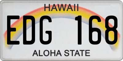 HI license plate EDG168