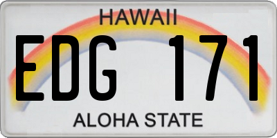 HI license plate EDG171