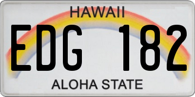 HI license plate EDG182
