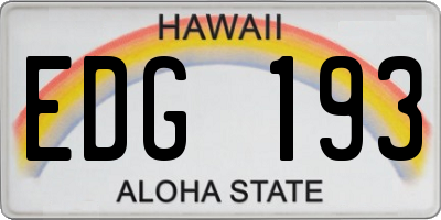 HI license plate EDG193