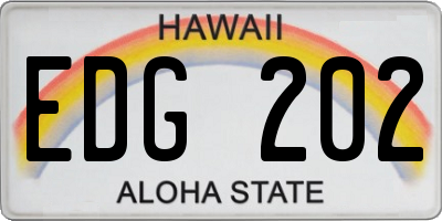 HI license plate EDG202