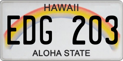 HI license plate EDG203