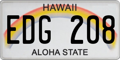HI license plate EDG208