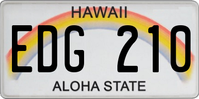 HI license plate EDG210
