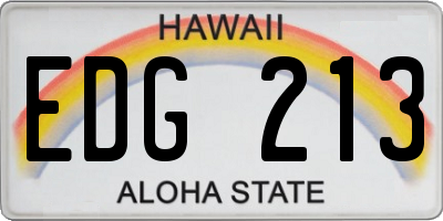 HI license plate EDG213