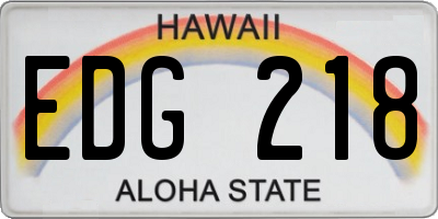 HI license plate EDG218