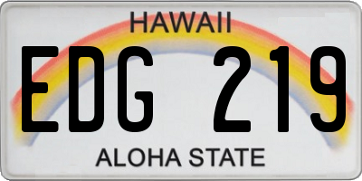 HI license plate EDG219