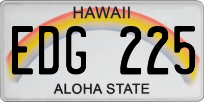 HI license plate EDG225