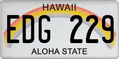 HI license plate EDG229