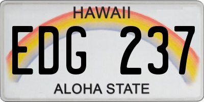 HI license plate EDG237