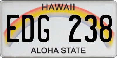 HI license plate EDG238