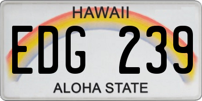 HI license plate EDG239