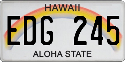 HI license plate EDG245