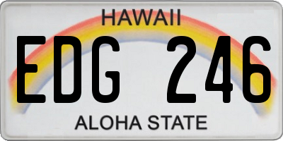 HI license plate EDG246