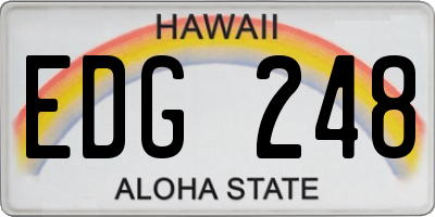 HI license plate EDG248