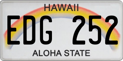 HI license plate EDG252