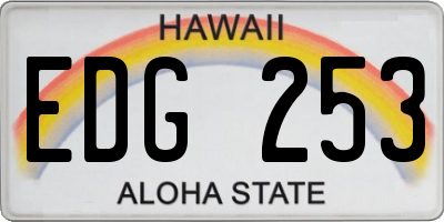 HI license plate EDG253