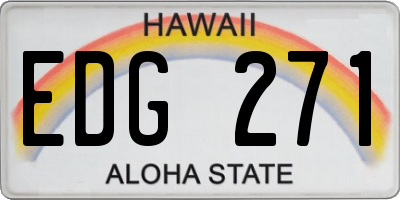 HI license plate EDG271