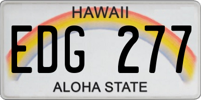 HI license plate EDG277
