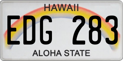 HI license plate EDG283