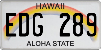 HI license plate EDG289