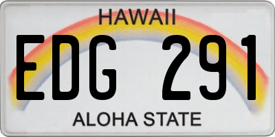 HI license plate EDG291