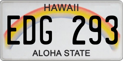 HI license plate EDG293