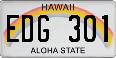 HI license plate EDG301