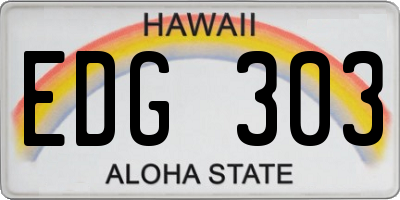 HI license plate EDG303