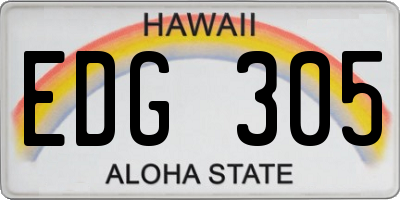 HI license plate EDG305