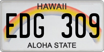 HI license plate EDG309