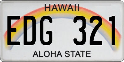 HI license plate EDG321