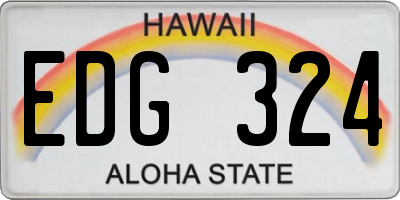 HI license plate EDG324