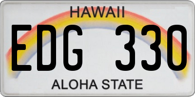 HI license plate EDG330