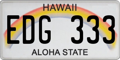 HI license plate EDG333
