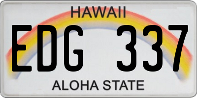 HI license plate EDG337