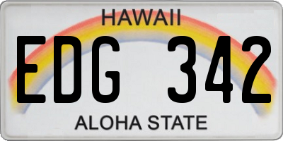 HI license plate EDG342