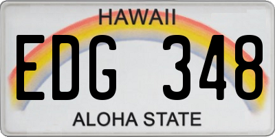 HI license plate EDG348
