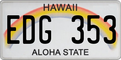 HI license plate EDG353