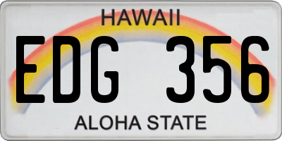 HI license plate EDG356