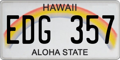 HI license plate EDG357