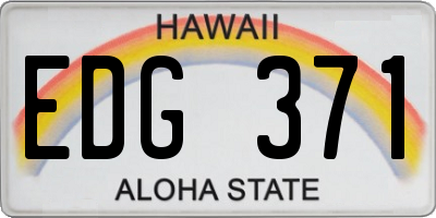 HI license plate EDG371
