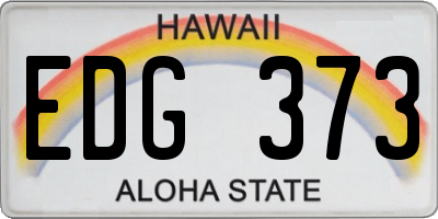HI license plate EDG373