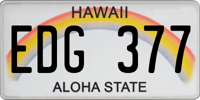 HI license plate EDG377