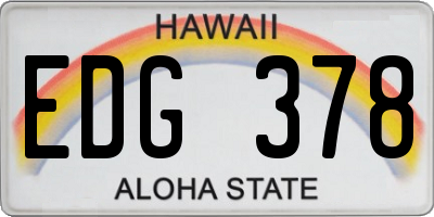 HI license plate EDG378