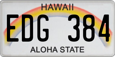 HI license plate EDG384