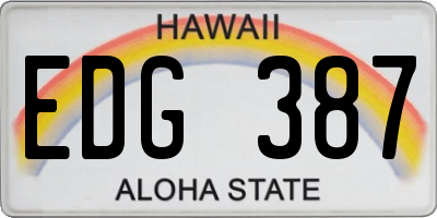 HI license plate EDG387