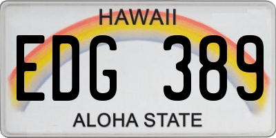 HI license plate EDG389